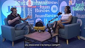 Oiled Latina Kataleya Ross Rides Vibrator to Orgasm on Juan Bustos Podcast