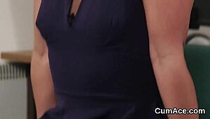 Flirty beauty sucking all the cream for cumshot on her face