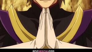 SELENA WALKS INTO KAZUMA'S TRAP in this hentai anime porn adventure