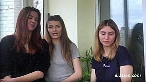 Amateur Threesome with Uninhibited Girls