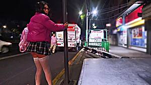 Public Whore Flashes Miniskirt in Outdoor Exhibitionist Stunt