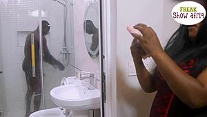 HORNY MADAM MAKES BIG COCK GATEMAN FUCK HER DOGGYSTYLE, MAKING HER SQUIRT MULTIPLE TIMES.