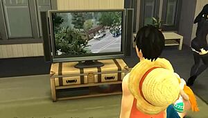 Nico Robin getting her big tits fucked by Luffy?