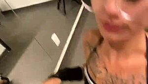 i asked the latina cleaning lady to kneel in the laundry room for some subtle sucking and fucking fun