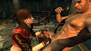 Sudden 3D Action with Miya in Skyrim