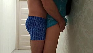 Booty best friend gets rough fucked by my husband in hallway 😈