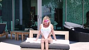 Blonde Milf Caitlin Bell Exclaims, 'My Pussy's So Wet with This Huge Dildo!'