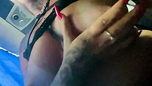 blonde solo teases tight pussy on bus till orgasm