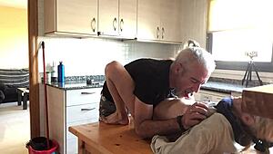 love in the kitchen turns into a steamy homemade couple session