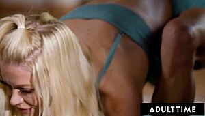 My Heart Races as Stepmom Serene Siren Lures Jazlyn Ray into Lesbian Yoga Sex