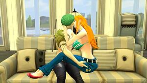 Nico Robin getting her big tits fucked by Luffy?