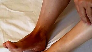 granny mariaold swaps stockings and enjoys foot worship in a mature session