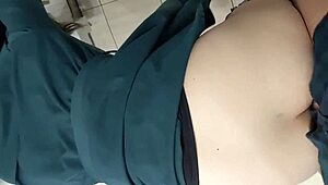 College Couple's Toilet Sex With Blowjob And Standing Cumshot.