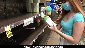 Slutty Babe Alison Rey's Boyfriend Fulfills Her Wild Cravings with Bareback Doggy and Sideways Action.