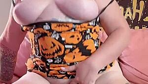 orgasm with dragon dildo pussy play and moaning