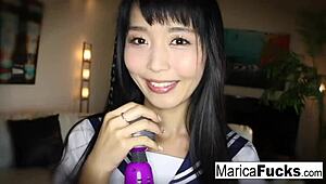 Asian Marica Strolls Through House Before Solo Masturbation Session