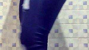 Hidden camera, mature latina ann worships ass?