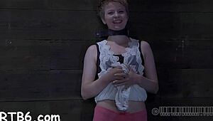 Caged European Hotty Gets Rough Lusty Whipping on Smooth Pussy in POV.