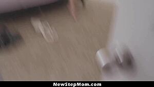 I watched stepmom twiddle her twat furiously while sneaking a peek from the door.