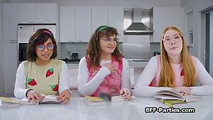 Geek chicks horny for book and dick