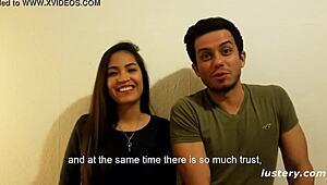 Smoking hot girlfriend sucks her boyfriend's big cock then fucks him in missionary and cowgirl