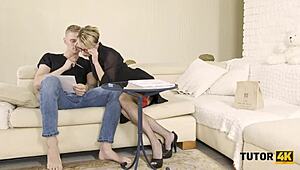 Boy Craves Bondage with Sexy Tutor!