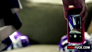 Stepdad Rocks Stunning Brunette Cheerleader Babe Hard! Can She Take It All?