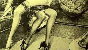 Hey, vintage illustration with erotic cartoon vibes! 😊