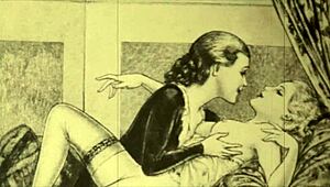 Hey, vintage illustration with erotic cartoon vibes! 😊