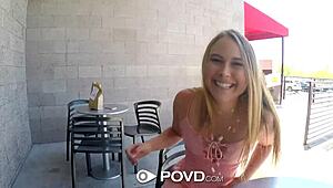 povd - cute alyssa cole flashin’ upskirt in pov... gosh, i’m gettin’ creampied!