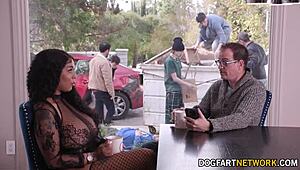 Ebony Babe Paris The Muse Sucks Off 10 Huge Cocks in Wild Blowbang