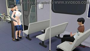 Old Stranger Gropes Young Asian Student In Crowded Subway