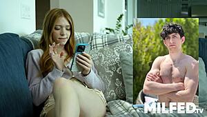 hey stepmom, why're ya touching yourself in the kitchen like that?