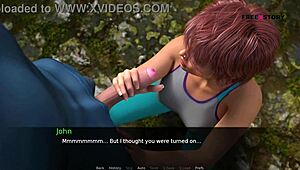 Watch as audrey gives john a handjob while they watch the couple