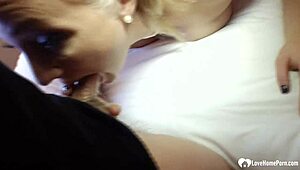 Busty Blonde Licks Dick