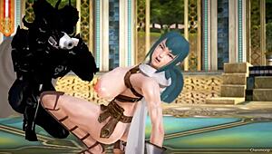 3d hentai demon king and warrior handjob orgasm!