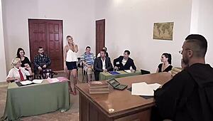 Xxx Justice with Judge Ordering Hot Group Sex and DP