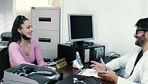 Perverted gynecologist slides his big cock into my wet pussy for therapy.