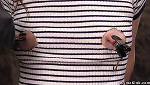 Babe Ass Whipped Hard in Doggy Bondage Position