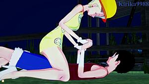 ulti and ms valentine are having intense sex with luffy.