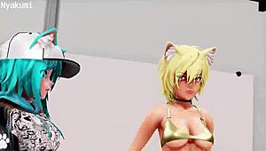 Futa Teases With Big Tits In Lewd Gym Workout