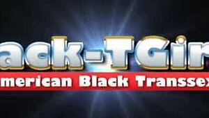 Black Tgirl Londyn Paris STROKES Herself in Solo Action