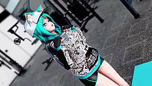 Futa Teases With Big Tits In Lewd Gym Workout