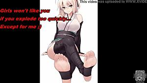 Saber From Anime Gives Detailed Jerk Off Instructions Focusing On Her Feet