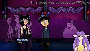 Danny Phantom redux has goth cheerleader giving handjob in Amity Park, so kinky and fun