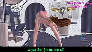 Cute girl in airplane nude poses in 3d animated porn