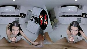 Beautiful Latina with perfect body fucks in VR
