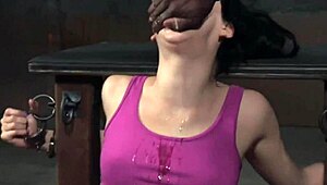 threeway sub facefucked and gagged in bondage