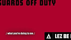 Horny lesbian lifeguards engage in intense rough dirty sex at work