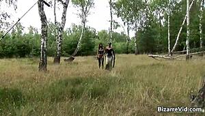 Two hot girls have fun painting each other in a creative session.